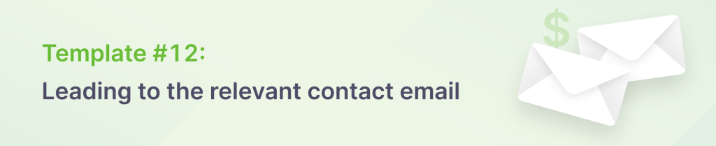 Leading to the relevant contact email