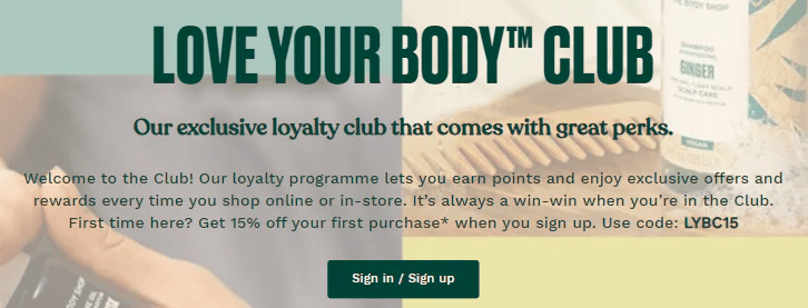 The Body Shop customer loyalty program